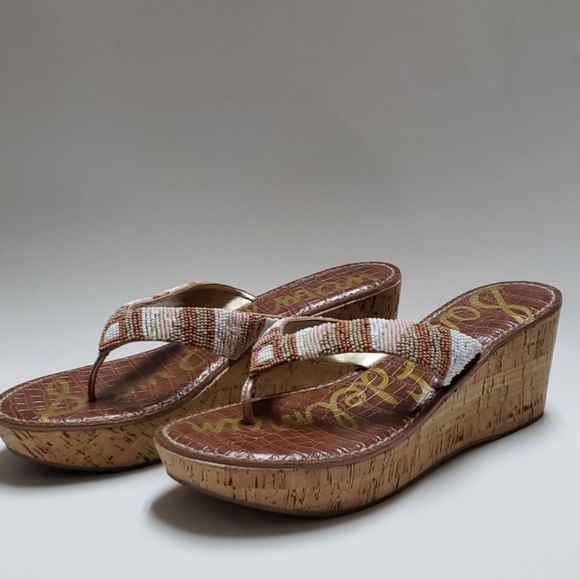 Sam Edelman Shoes - Sam Edelman rosa beaded cork wedge sandle
